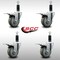 Service Caster 3.5'' SS Gray Poly Swivel 1-1/8'' Expanding Stem Caster Set Total Lock Brake, 4PK SCC-SSEXTTL20S3514-PPUB-118-4 - alternate 2